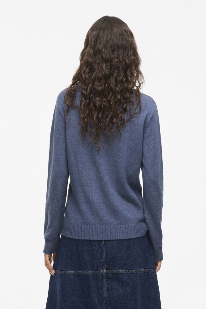 VIRIL O-NECK L/S KNIT TOP - NOOS 14054177 VINTAGE INDIGO/ DARK MELAN